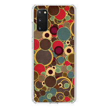 DistinctInk® Clear Shockproof Hybrid Case for Apple iPhone / Samsung Galaxy / Google Pixel - Brown Red Yellow Circles