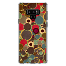 DistinctInk® Clear Shockproof Hybrid Case for Apple iPhone / Samsung Galaxy / Google Pixel - Brown Red Yellow Circles