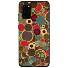 DistinctInk® Hard Plastic Snap-On Case for Apple iPhone or Samsung Galaxy - Brown Red Yellow Circles