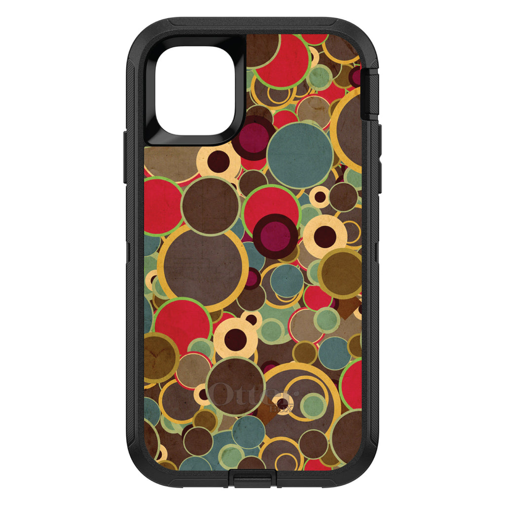 Brown Red Yellow Circles OtterBox Defender Case for iPhone & Galaxy, view 2