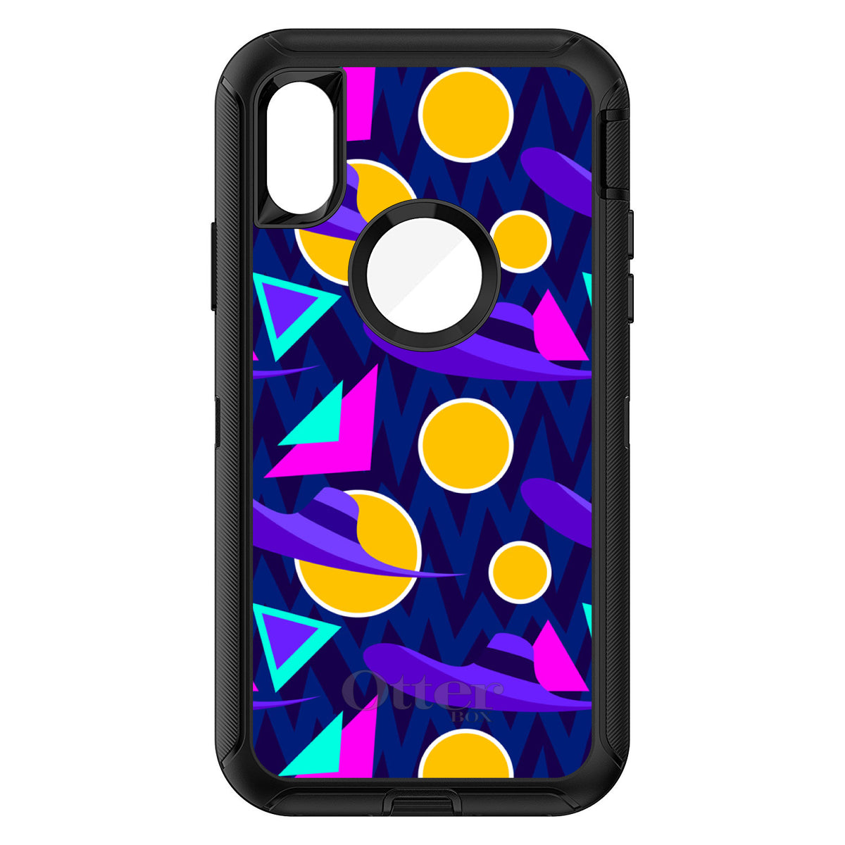 Pink Purple Yellow 90s Pattern OtterBox Defender Case for iPhone & Galaxy, view 3