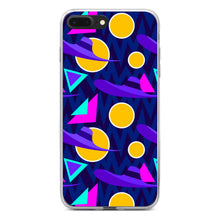DistinctInk® Clear Shockproof Hybrid Case for Apple iPhone / Samsung Galaxy / Google Pixel - Pink Purple Yellow 90s Pattern