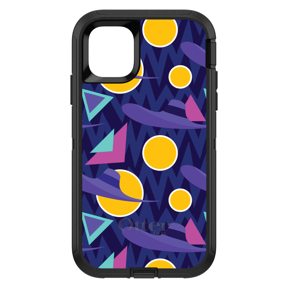 Pink Purple Yellow 90s Pattern OtterBox Defender Case for iPhone & Galaxy, view 2