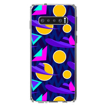 DistinctInk® Clear Shockproof Hybrid Case for Apple iPhone / Samsung Galaxy / Google Pixel - Pink Purple Yellow 90s Pattern
