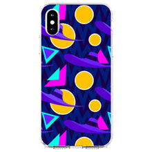DistinctInk® Clear Shockproof Hybrid Case for Apple iPhone / Samsung Galaxy / Google Pixel - Pink Purple Yellow 90s Pattern