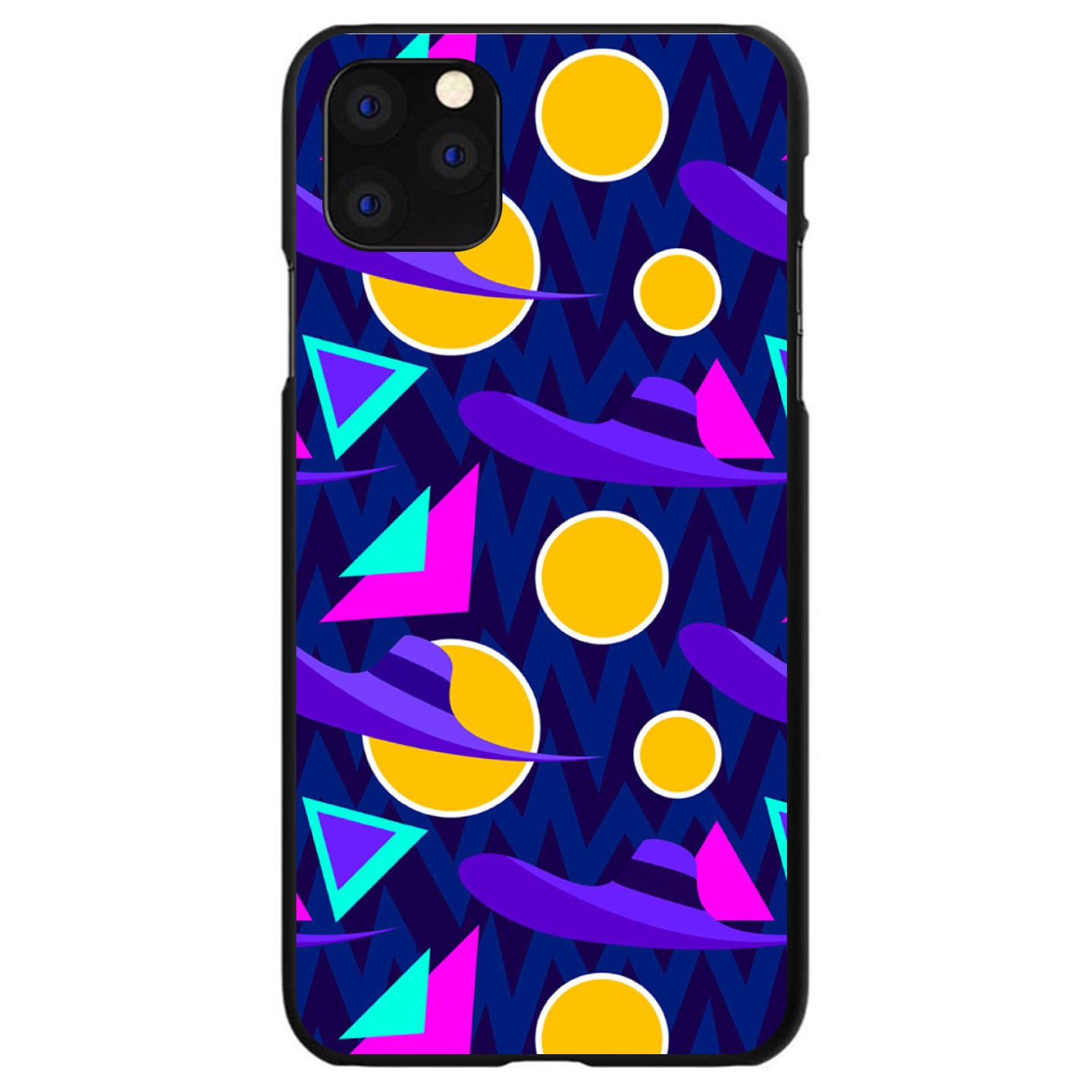 DistinctInk® Hard Plastic Snap-On Case for Apple iPhone or Samsung Galaxy - Pink Purple Yellow 90s Pattern