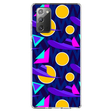 DistinctInk® Clear Shockproof Hybrid Case for Apple iPhone / Samsung Galaxy / Google Pixel - Pink Purple Yellow 90s Pattern
