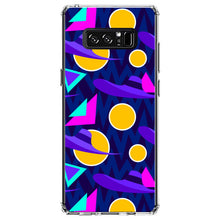DistinctInk® Clear Shockproof Hybrid Case for Apple iPhone / Samsung Galaxy / Google Pixel - Pink Purple Yellow 90s Pattern