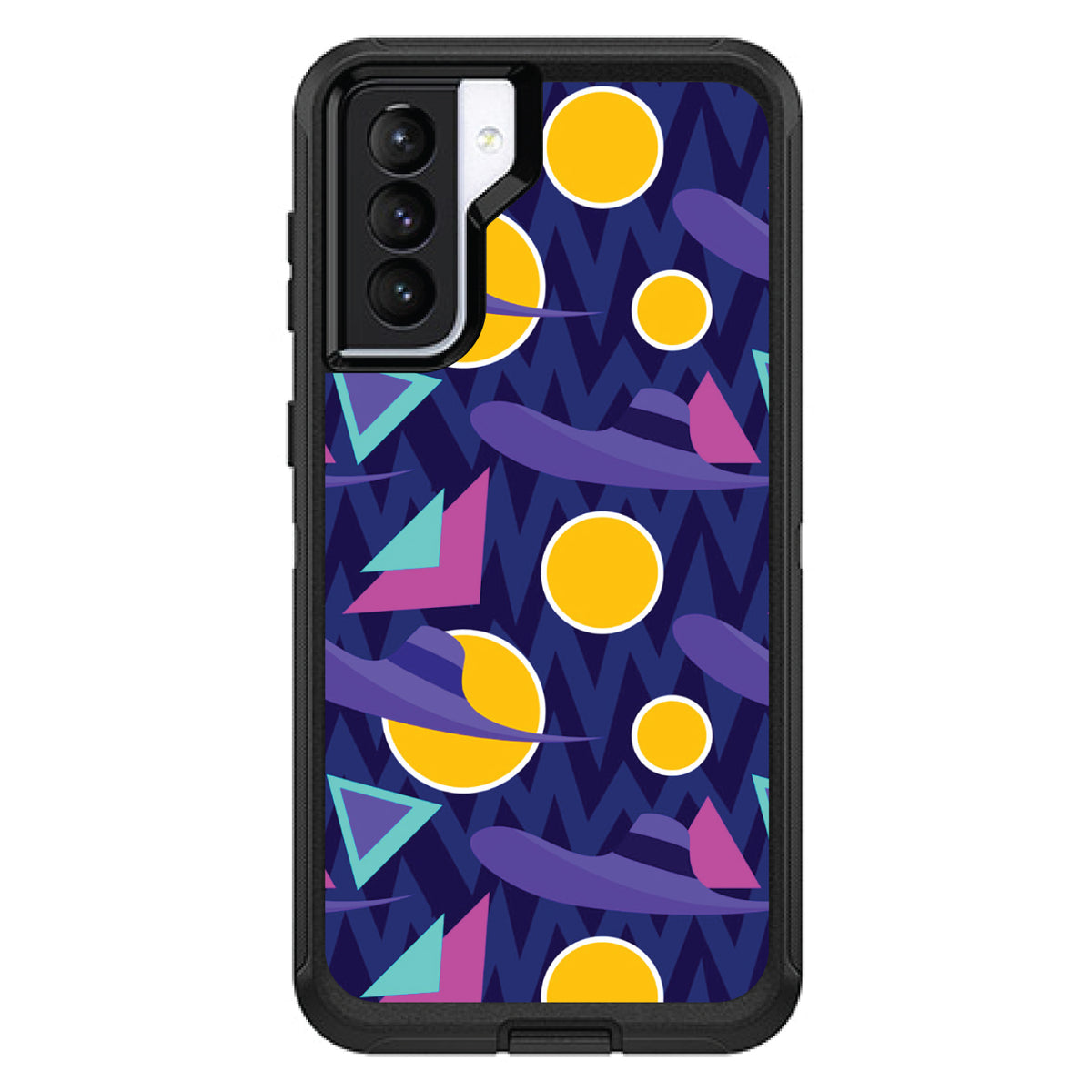 Pink Purple Yellow 90s Pattern OtterBox Defender Case for iPhone & Galaxy, view 6