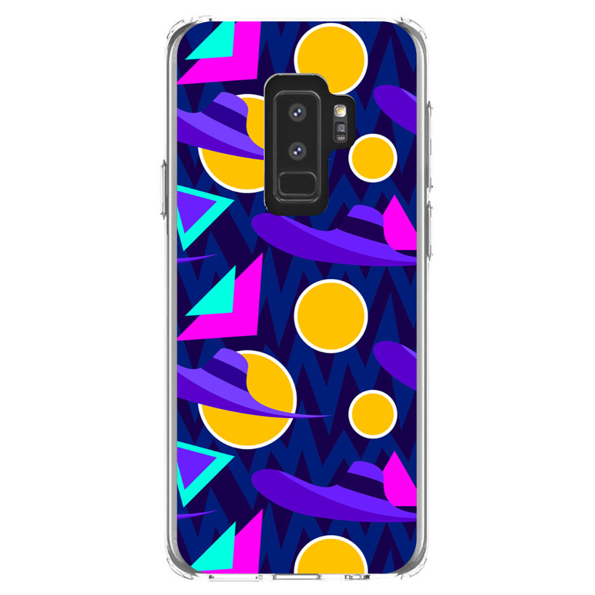 Pink Purple Yellow 90s Pattern Clear Shockproof iPhone Case, view 20