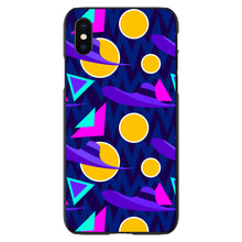 DistinctInk® Hard Plastic Snap-On Case for Apple iPhone or Samsung Galaxy - Pink Purple Yellow 90s Pattern