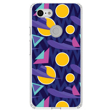 DistinctInk® Clear Shockproof Hybrid Case for Apple iPhone / Samsung Galaxy / Google Pixel - Pink Purple Yellow 90s Pattern