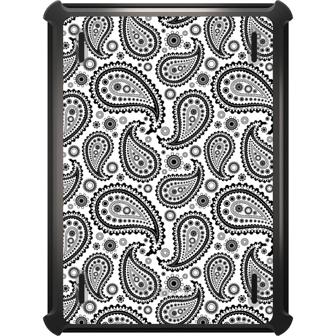 DistinctInk™ OtterBox Defender Series Case for Apple iPad / iPad Pro / iPad Air / iPad Mini - Black & White Paisley