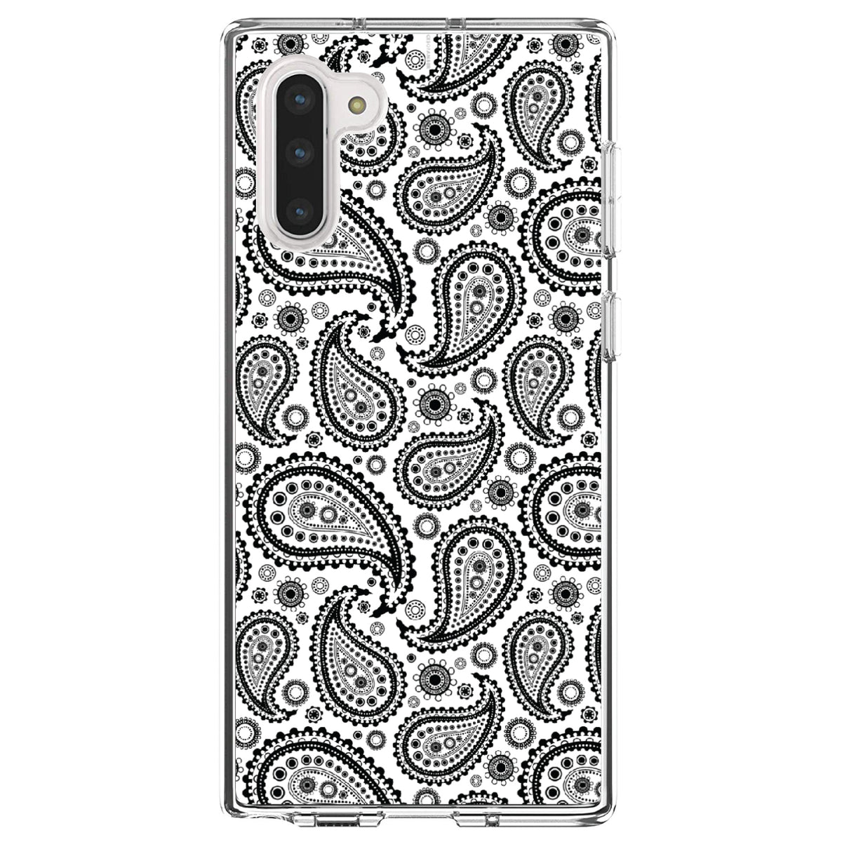 Black & White Paisley Clear Shockproof iPhone Case, view 9