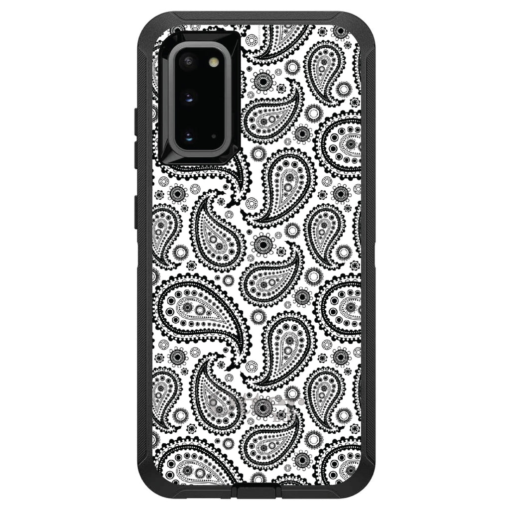Black & White Paisley OtterBox Defender Case for iPhone & Galaxy, view 8