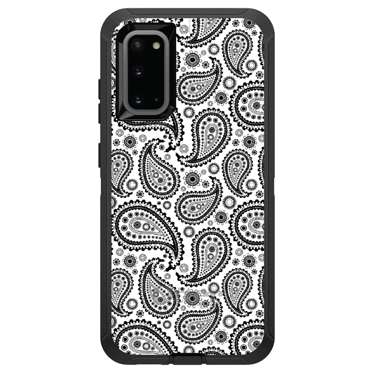 Black & White Paisley OtterBox Defender Case for iPhone & Galaxy, view 8