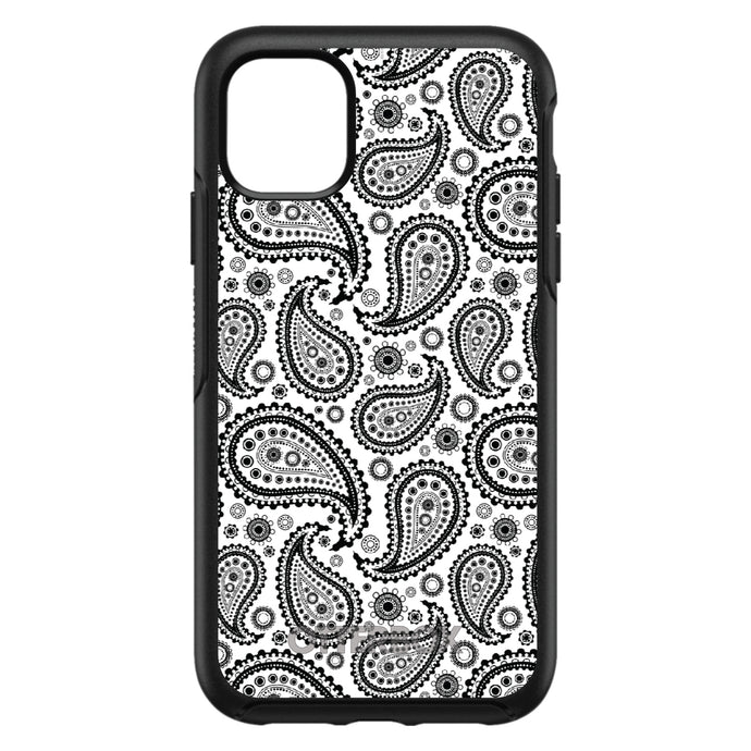 DistinctInk™ OtterBox Symmetry Series Case for Apple iPhone / Samsung Galaxy / Google Pixel - Black & White Paisley