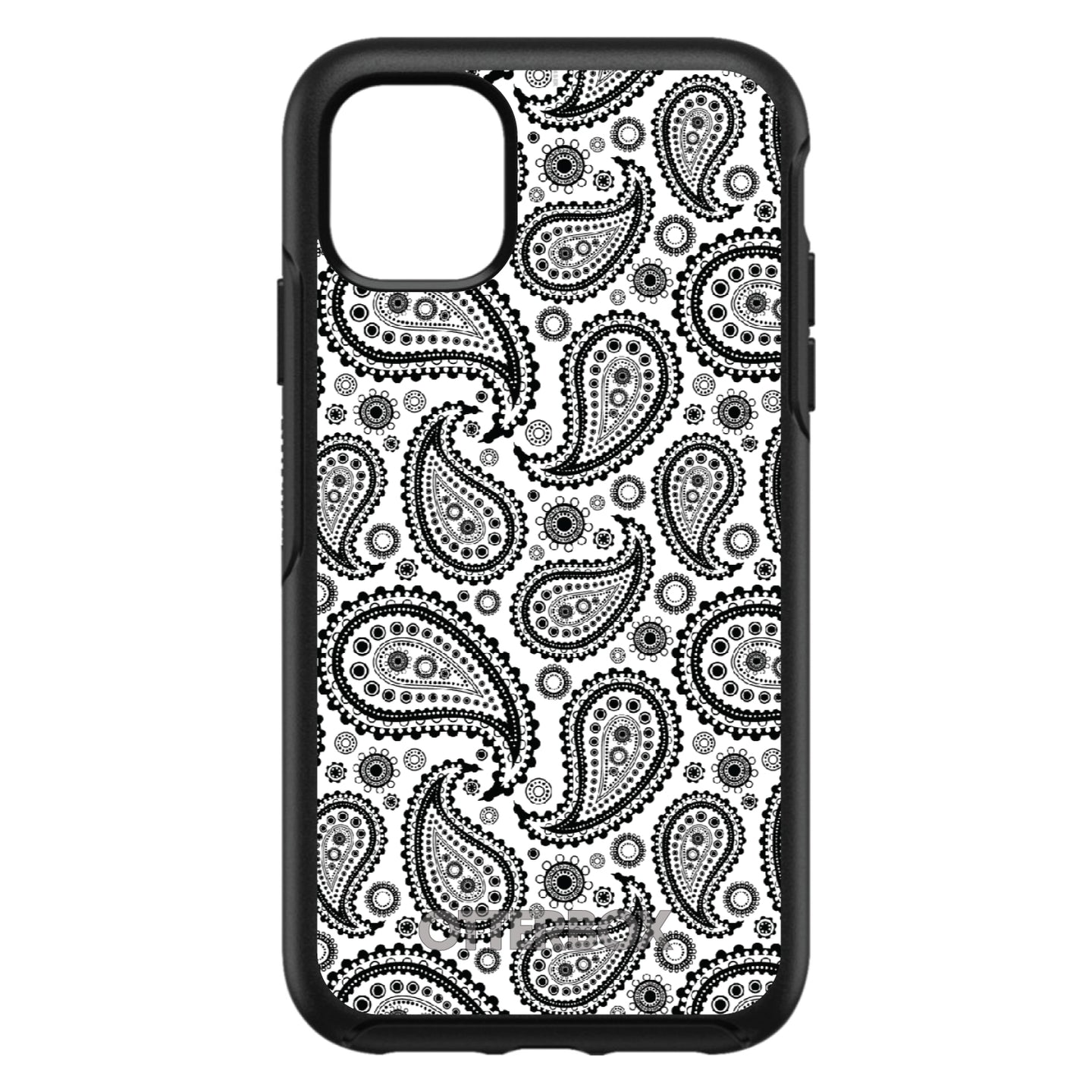 DistinctInk™ OtterBox Symmetry Series Case for Apple iPhone / Samsung Galaxy / Google Pixel - Black & White Paisley