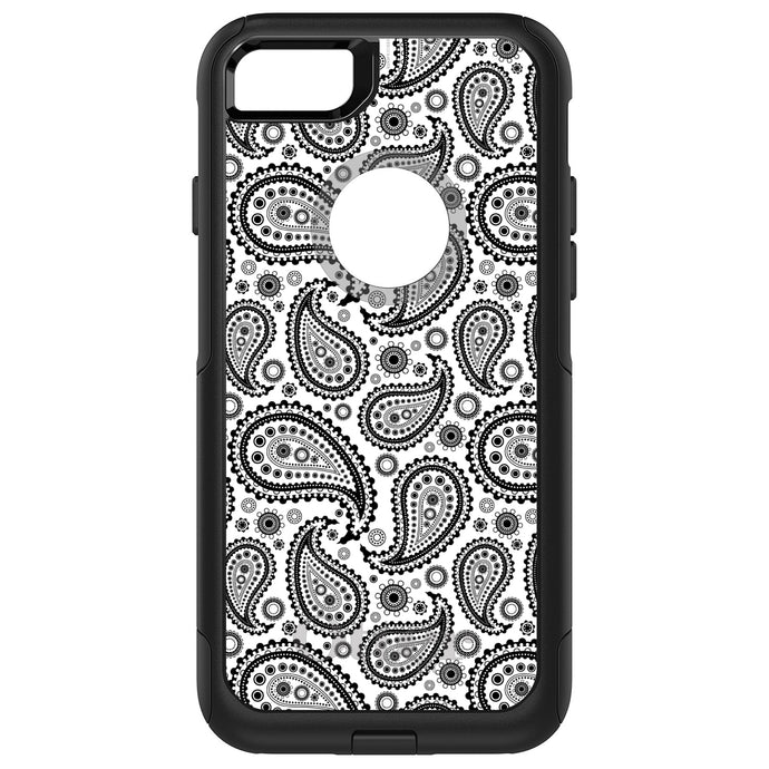 DistinctInk OtterBox Commuter Series Case for Apple iPhone or Samsung Galaxy - Black & White Paisley