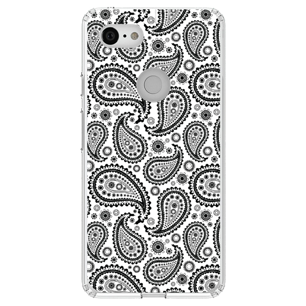 Black & White Paisley Clear Shockproof iPhone Case, view 22