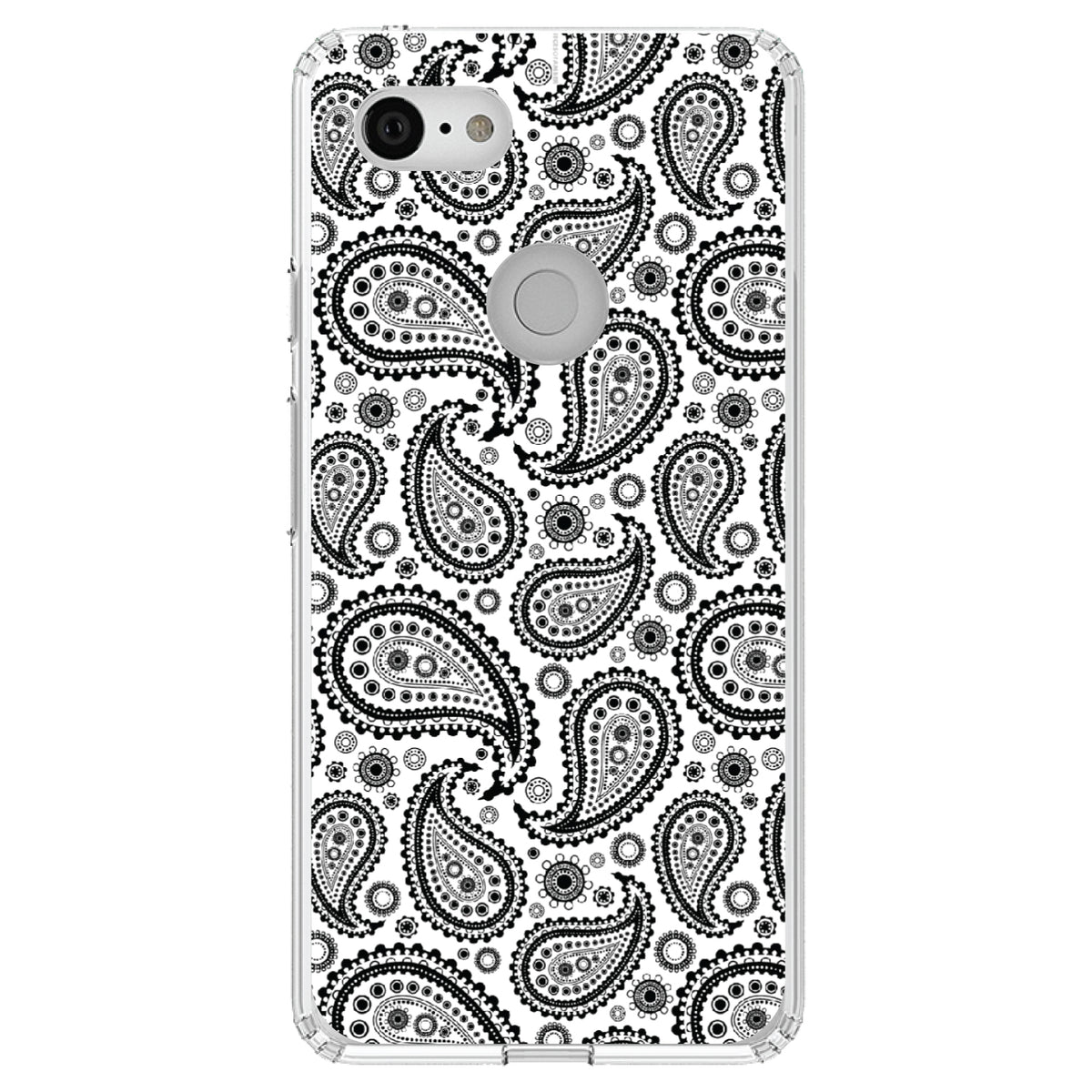 Black & White Paisley Clear Shockproof iPhone Case, view 22