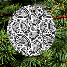 Black & White Paisley Ceramic Ornament