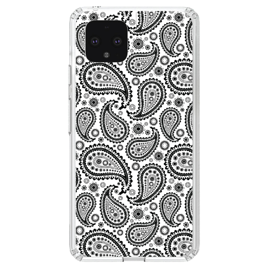 Black & White Paisley Clear Shockproof iPhone Case, view 24