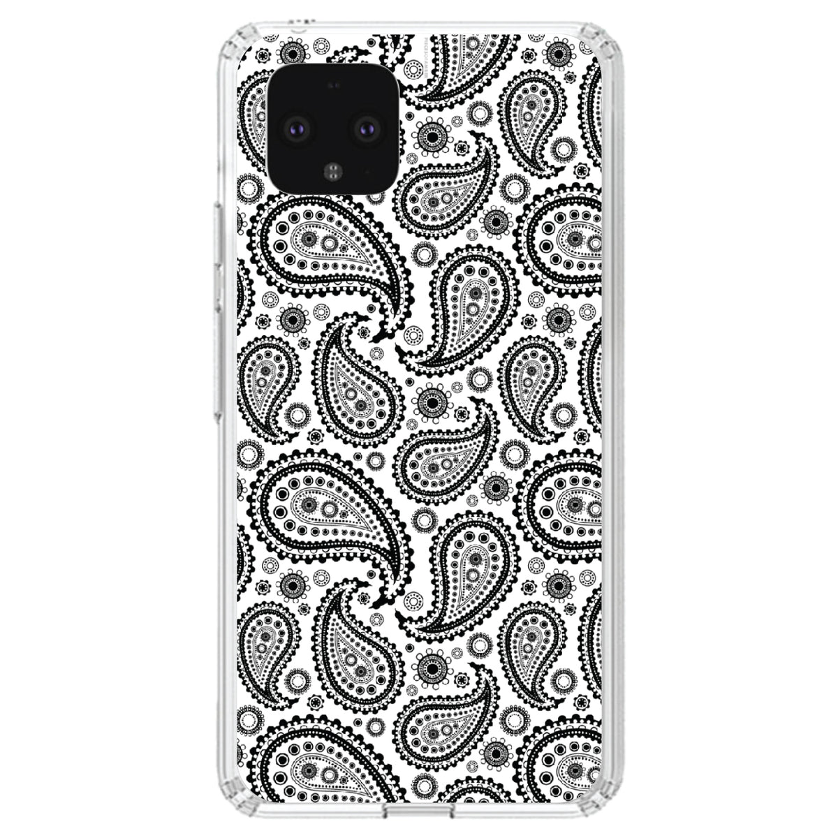 Black & White Paisley Clear Shockproof iPhone Case, view 24