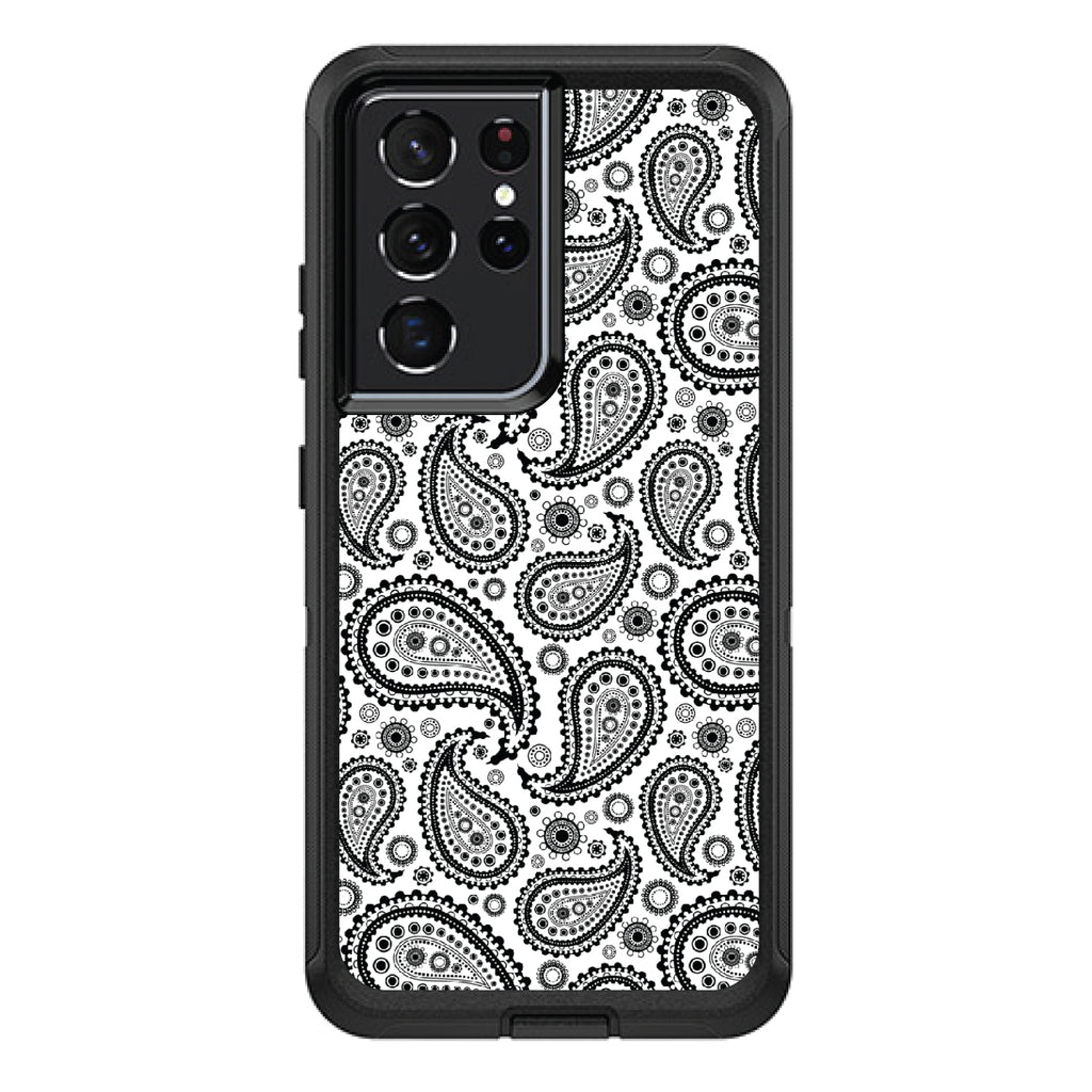 Black & White Paisley OtterBox Defender Case for iPhone & Galaxy, view 7
