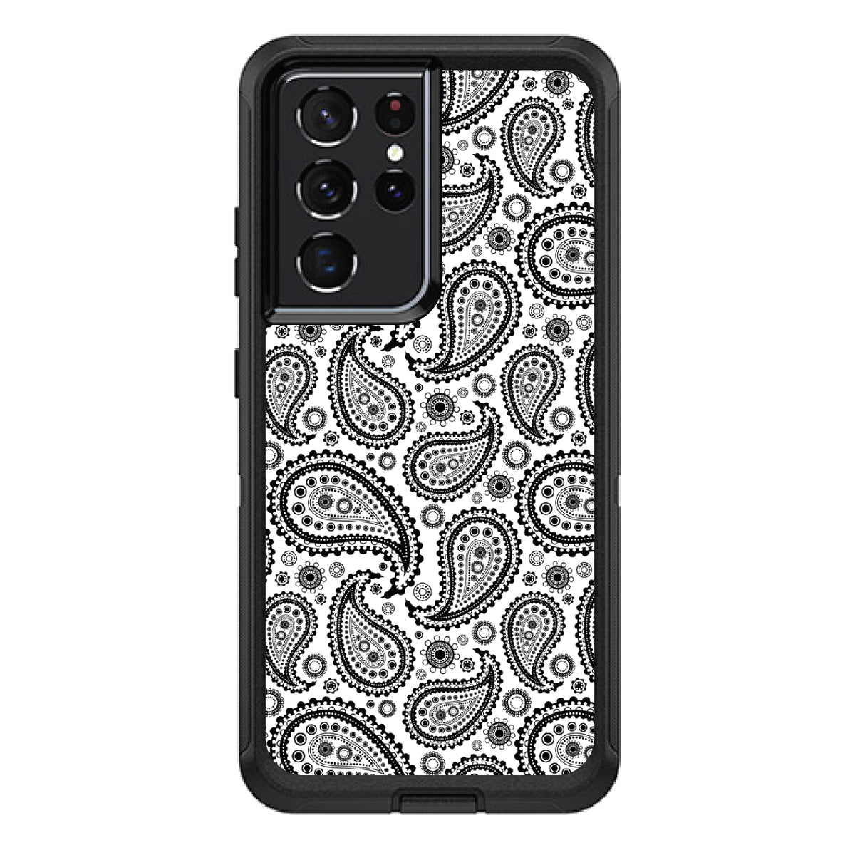 Black & White Paisley OtterBox Defender Case for iPhone & Galaxy, view 7