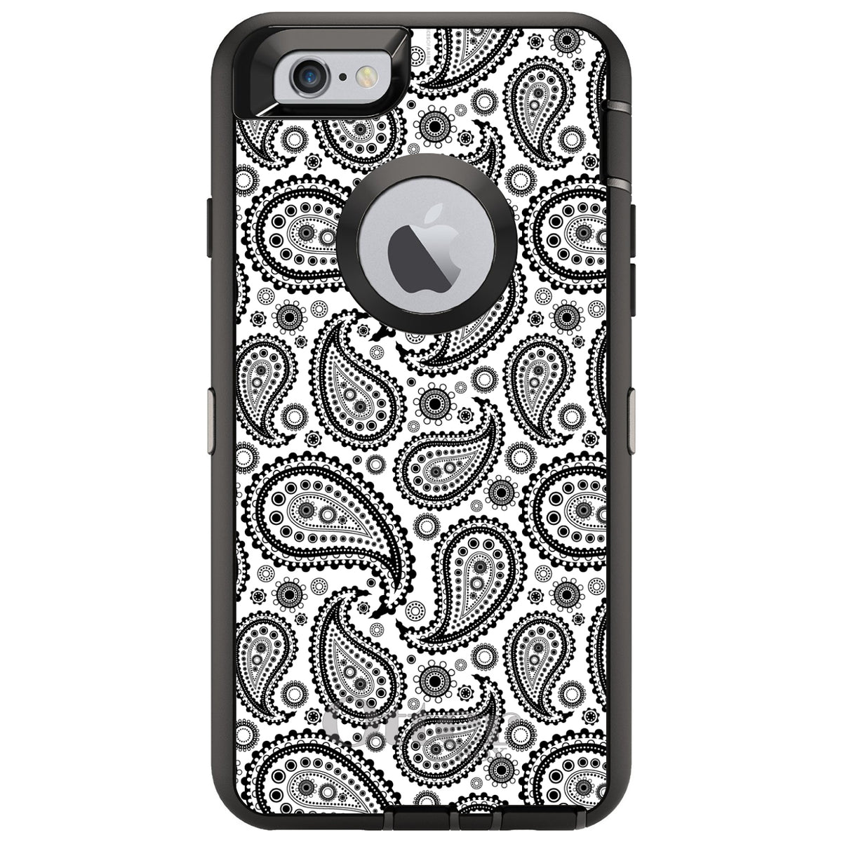 Black & White Paisley OtterBox Defender Case for iPhone & Galaxy, view 4