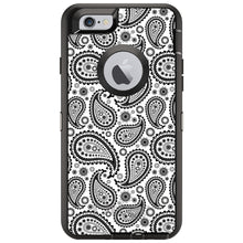 DistinctInk™ OtterBox Defender Series Case for Apple iPhone / Samsung Galaxy / Google Pixel - Black & White Paisley