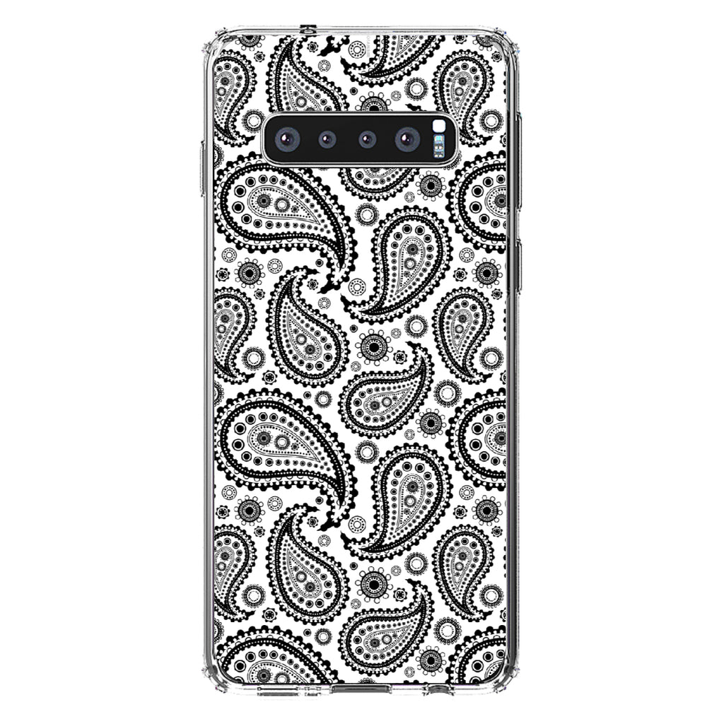 Black & White Paisley Clear Shockproof iPhone Case, view 17