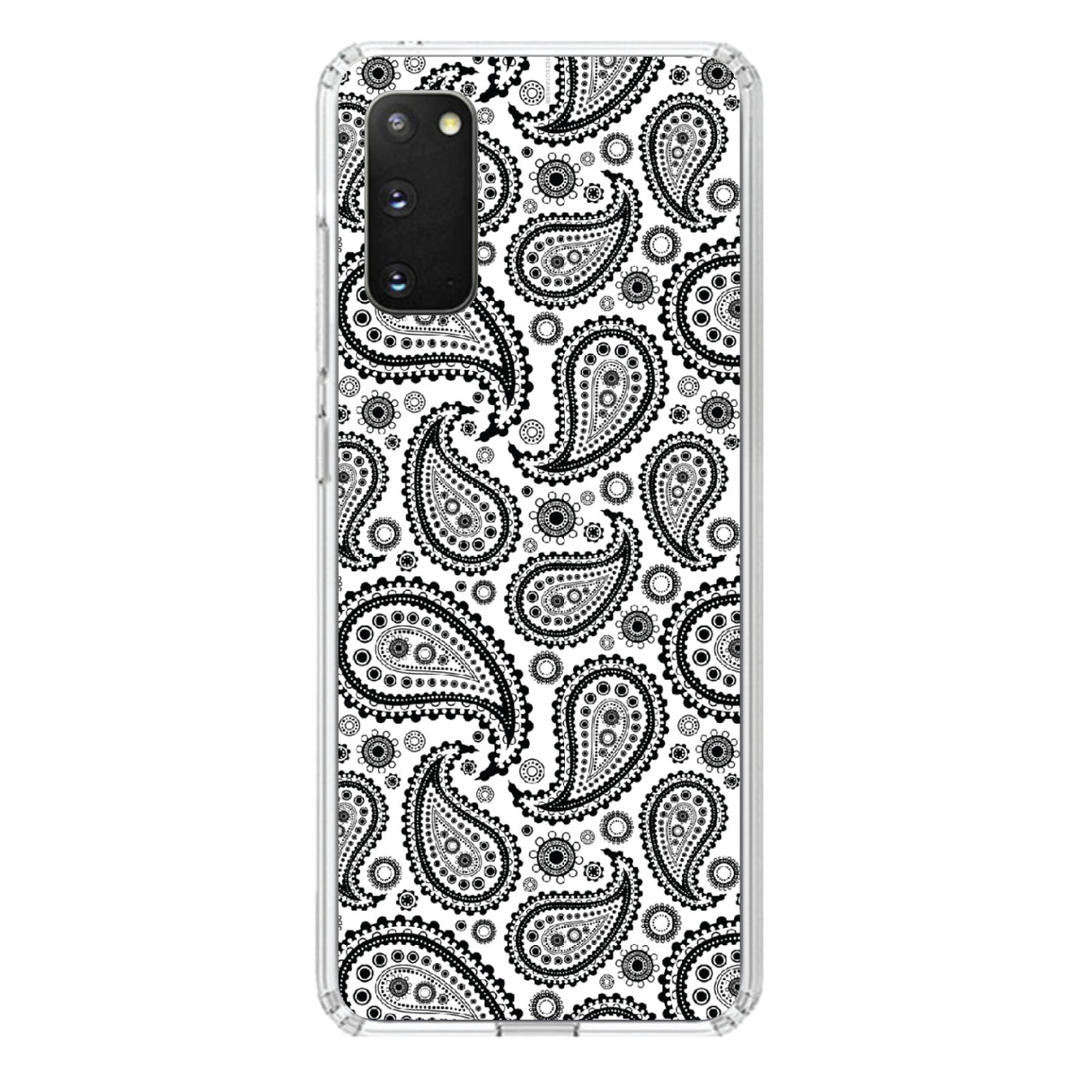 Black & White Paisley Clear Shockproof iPhone Case, view 14