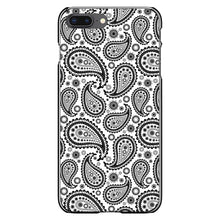 DistinctInk® Hard Plastic Snap-On Case for Apple iPhone or Samsung Galaxy - Black & White Paisley
