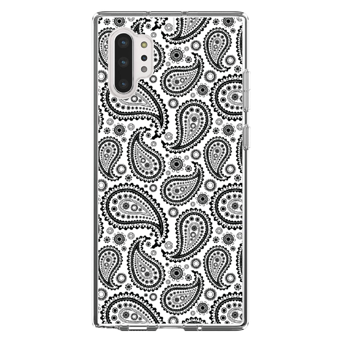 Black & White Paisley Clear Shockproof iPhone Case, view 10