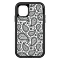 Black & White Paisley OtterBox Defender Case for iPhone & Galaxy, view 2