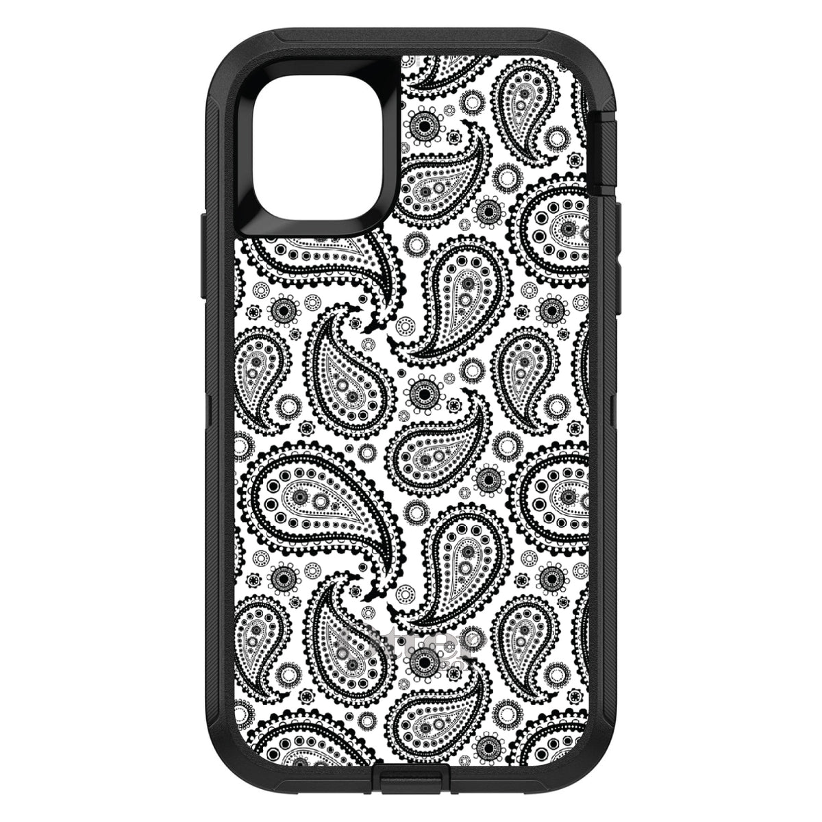 Black & White Paisley OtterBox Defender Case for iPhone & Galaxy, view 2