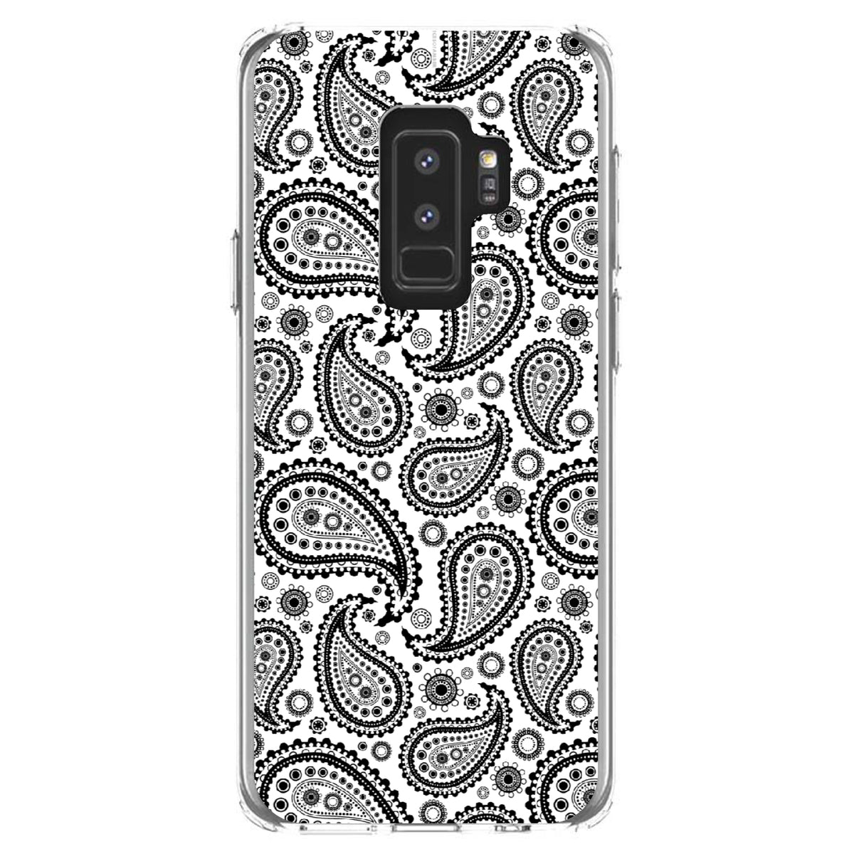 Black & White Paisley Clear Shockproof iPhone Case, view 20