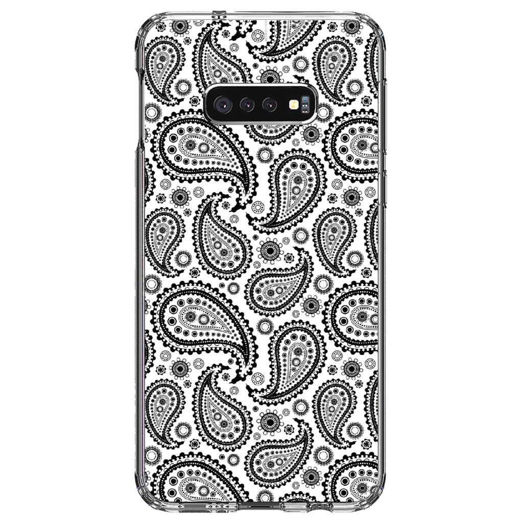 Black & White Paisley Clear Shockproof iPhone Case, view 18
