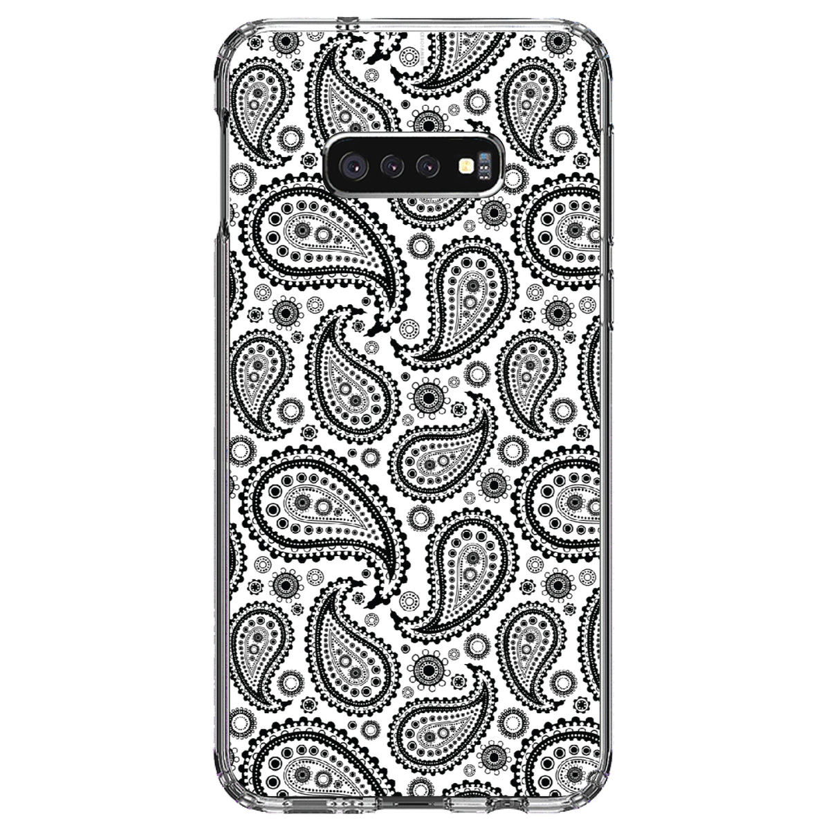 Black & White Paisley Clear Shockproof iPhone Case, view 18