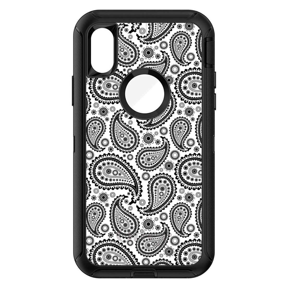 Black & White Paisley OtterBox Defender Case for iPhone & Galaxy, view 3