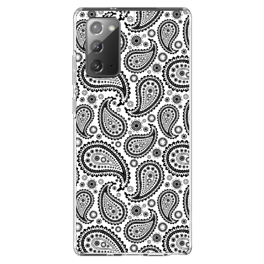 Black & White Paisley Clear Shockproof iPhone Case, view 7