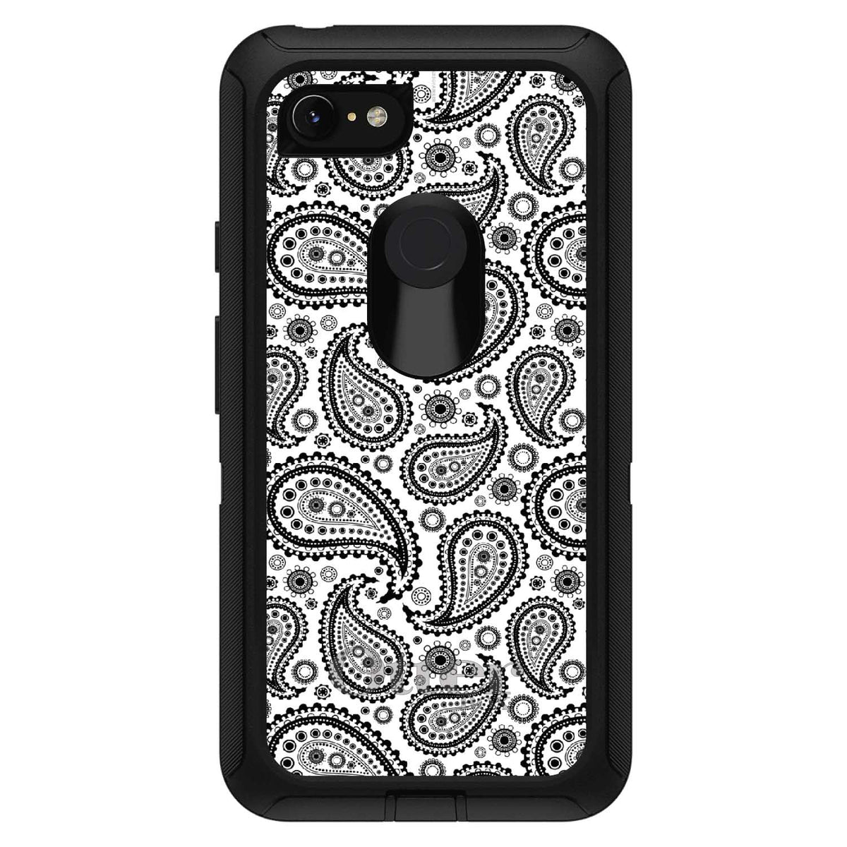 Black & White Paisley OtterBox Defender Case for iPhone & Galaxy, view 18
