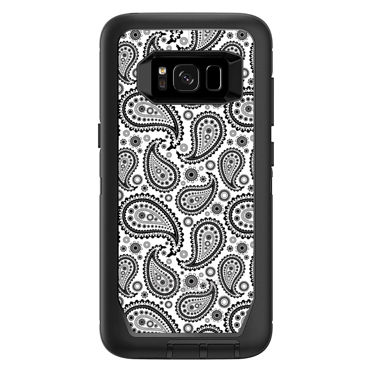 Black & White Paisley OtterBox Defender Case for iPhone & Galaxy, view 12