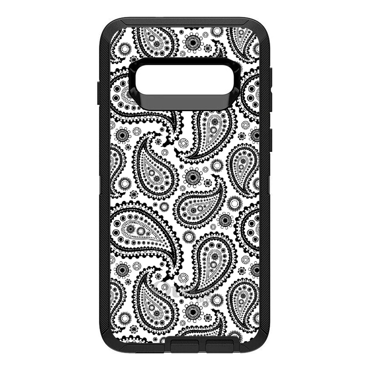 Black & White Paisley OtterBox Defender Case for iPhone & Galaxy, view 9