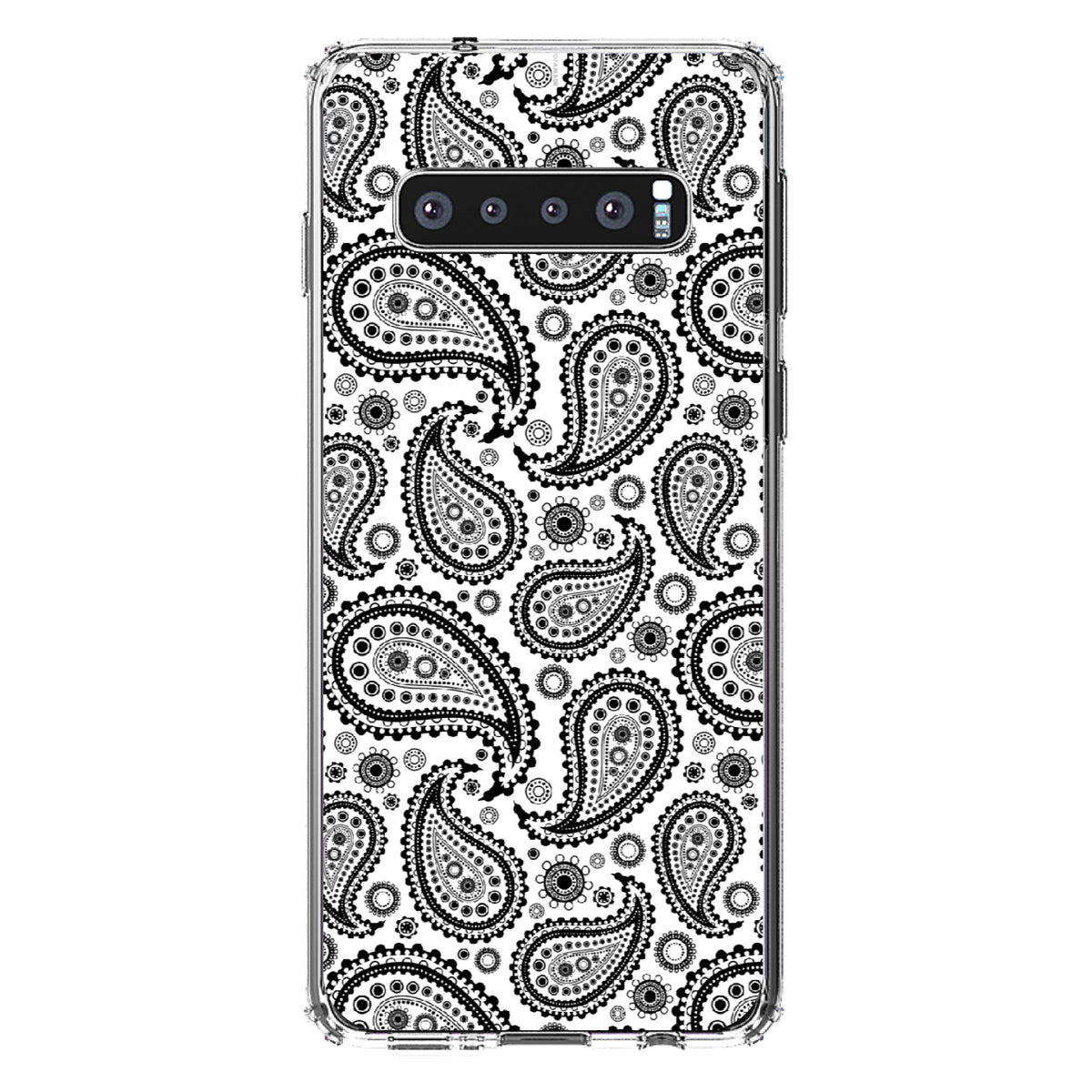 Black & White Paisley Clear Shockproof iPhone Case, view 16