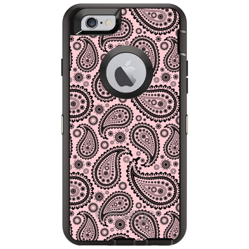 Black & Pink Paisley OtterBox Defender Case for iPhone & Galaxy, view 4