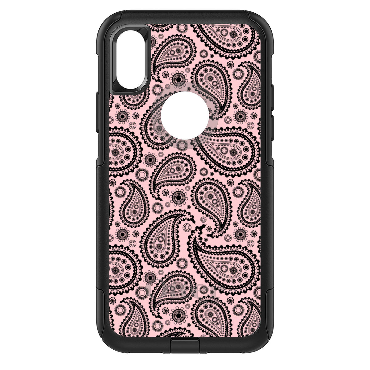 Black & Pink Paisley OtterBox Commuter Case for iPhone & Galaxy, view 3