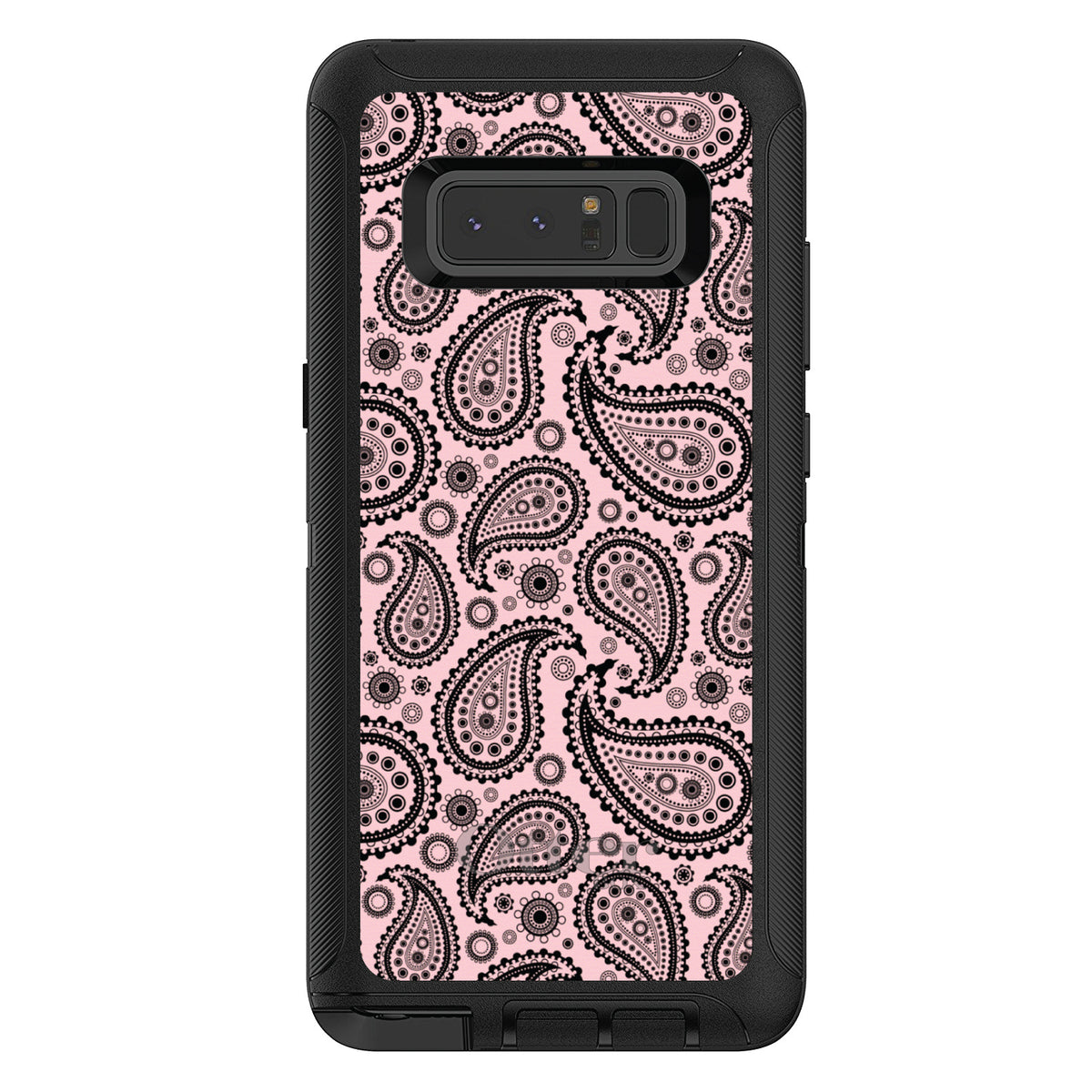 Black & Pink Paisley OtterBox Defender Case for iPhone & Galaxy, view 17
